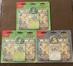 Pokemon Mega Evolution Ascended Heroes - 2 Pack Blisters Larry & Erika LOT X3 - Image 1