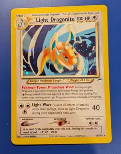 Light Dragonite 14/105 Neo Destiny Holo Never Played Smoke Free Home Pokemon - Image 2