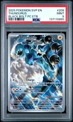 2025 POKEMON BLACK BOLT POKEMON CENTER ETB PROMO SVP #209 THUNDURUS PSA 9 - Image 1