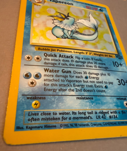 Vaporeon 12/64 Jungle Holo Rare 1999 Vintage Pokemon TCG Heavily Played - HP - Image 2