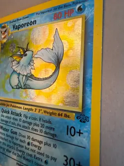 Vaporeon 12/64 Jungle Holo Rare 1999 Vintage Pokemon TCG Heavily Played - HP - Image 4