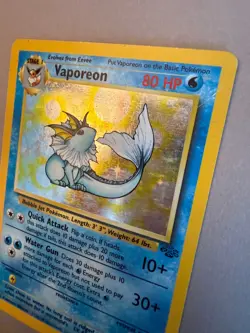 Vaporeon 12/64 Jungle Holo Rare 1999 Vintage Pokemon TCG Heavily Played - HP - Image 5