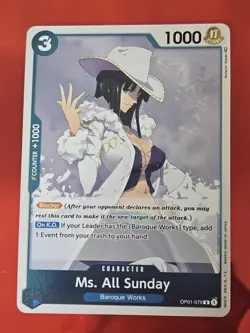 One Piece TCG English OP01-024 SR Foil Romance Dawn Pre Errata Ms. All Sunday - Image 1