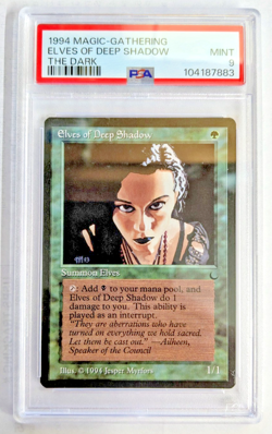 MTG THE DARK Elves of Deep Shadow PSA GRADE 9 - Image 1
