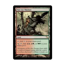 WOTC MtG Shadowmoor Fire-Lit Thicket (R) VG - Image 1