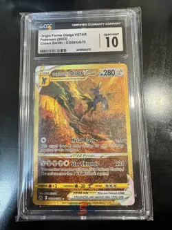 CGC 10 Origin Forme Dialga VSTAR GG68/GG70 Crown Zenith Pokemon Card 2023 Gold - Image 1