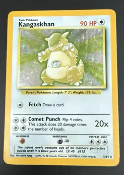 Kangaskhan 5/64 Jungle Set Holo Rare 1999 Pokemon Card, LP - Image 1