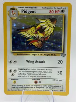 Pidgeot 8/64 MP Holo Rare Jungle Set Unlimited Edition Pokemon Card 1999 WOTC - Image 1