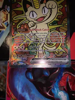 Pokemon Meowth EX Full Art Holo Rare POR 121/088 170 HP Trading Card - Image 5