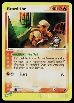 Pokemon Card - Growlithe Sandstorm 65/100 Reverse Holo Common - Image 1