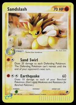 Pokemon Card - Sandslash Sandstorm 21/100 Reverse Holo Rare - Image 1