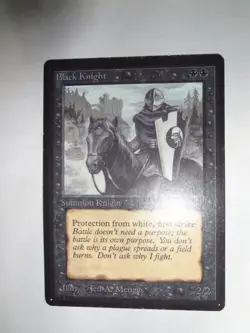 MTG MAGIC THE GATHERING CARD ORIGINAL BETA BLACK KNIGHT CREATURE UNCOMMON - Image 1