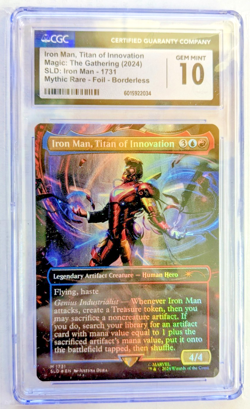MTG MARVEL MYTHIC RARE FOIL BORDERLESS Iron Man, Titan of Innovation CGC 10 - Image 1