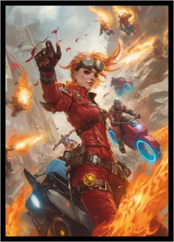 100 MTG Card Sleeves with 100 Inner Sleeve, Textured Back Art Chandra - Image 1