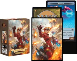 100 MTG Card Sleeves with 100 Inner Sleeve, Textured Back Art Chandra - Image 3