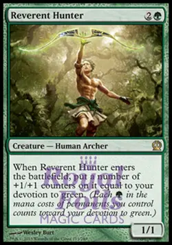 Reverent Hunter 1x FOIL THS MTG Theros Rare MINT green - Image 1