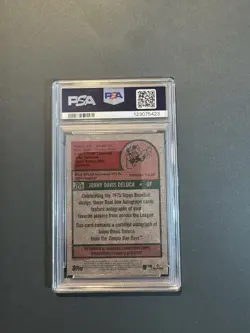 2024 Topps Heritage Jonny Deluca Real One Auto Red Ink 73/75 RC PSA 8 - Image 2