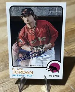 Blaze Jordan 2022 Topps Heritage Minor League Autograph PROSPECT REAL ONE AUTO - Image 1