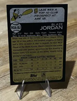 Blaze Jordan 2022 Topps Heritage Minor League Autograph PROSPECT REAL ONE AUTO - Image 2