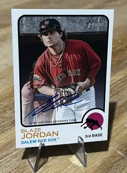 Blaze Jordan 2022 Topps Heritage Minor League Autograph PROSPECT REAL ONE AUTO - Image 3