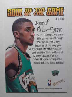 1998-99 Skybox Premium Shareef Abdur-Rahim Soul of the Game Insert Card #15 - Image 2