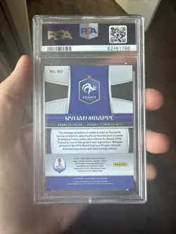 Graded 2018 Panini Prizm World Cup Kylian Mbappe #80 Soccer Card PSA 10 Gem Mint - Image 2