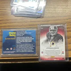 2 Card Champ Bailey Jordan Reed NFL Lot Topps Chrome Panini Momentum Redskins - Image 4