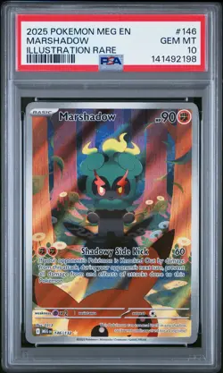 2025 POKEMON MEG EN-MEGA EVOLUTION ILLUSTRATION RARE #146 MARSHADOW PSA 10 - Image 1