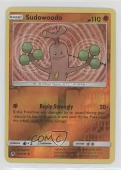 Sudowoodo Reverse Foil Pokemon Sun & Moon Lost Thunder #110 - Image 1