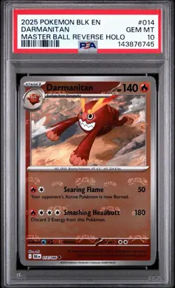 Darmanitan (Master Ball Pattern) SV: Black Bolt - Pokemon 014/086 PSA 10 Low Pop - Image 1