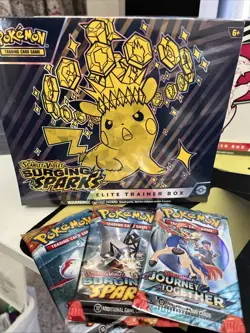 Pokemon TCG Surging Sparks Elite Trainer Box Sealed ETB - Plus 3 Additional Pack - Image 1