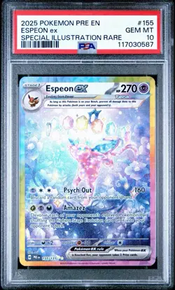 Pokemon 2025 Espeon ex 155/131 SIR Prismatic Evolutions GEM MINT PSA 10 - Image 1