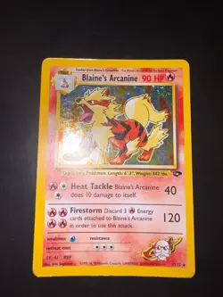 Pokemon Blaine's Arcanine 1/132 Gym Challenge Rare Holo Unlimited Wizards ENG - Image 2