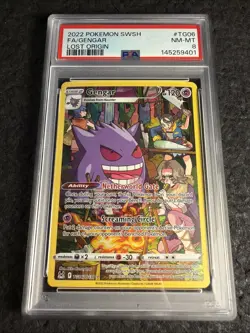 2022 Pokemon Gengar Sword & Shield Lost Origin #TG06 Trainer Gallery PSA 8 - Image 1