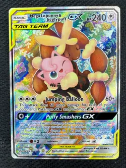 Pokemon Mega Lopunny & Jigglypuff GX (Alt Full Art) 226/236 SM Cosmic Eclipse - Image 1