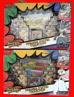 2 x Pokemon Ascended Heroes Premium Poster Collection Mega Gardevoir & Lucario - Image 1
