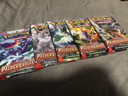 Pokemon TCG Paldea Evolved Scarlet And Violet Booster Packs Lot Of 5 New - Image 1