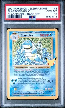 2021 POKEMON CELEBRATIONS CLASSIC COLLECTION #2 BLASTOISE-HOLO PSA 10 - Image 1