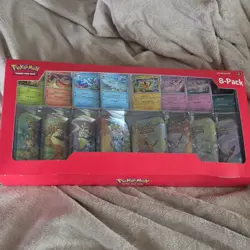 Pokemon TCG 8-Pack Eevee Evolutions Tin Box Set Promo Exclusive Leafeon Flareon - Image 1