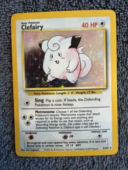 Pokemon Clefairy 5/102 - Base Set Holo Rare 1999 WOTC - NM / LP - Image 1