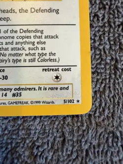 Pokemon Clefairy 5/102 - Base Set Holo Rare 1999 WOTC - NM / LP - Image 5