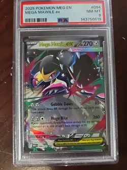 2025 POKEMON MEG EN-MEGA EVOLUTION #094 MEGA MAWILE EX PSA 8 #094 - Image 1