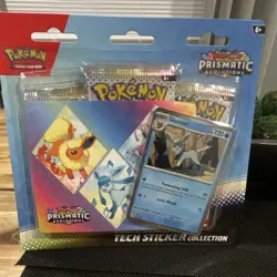 Pokemon Prismatic Evolutions Tech Sticker Collection Promo Pack Glaceon Flareon - Image 1