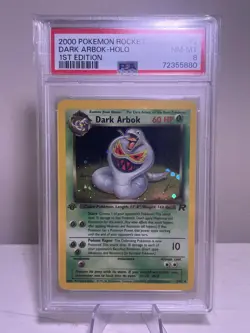 2000 Pokemon Team Rocket Dark Arbok Holo 1st Edition #2/82 PSA 8 NM-MT - Image 5