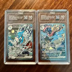 Pokemon 2024 Kingdra ex 131 + Greninja ex 132 Promo TAG 10 GEM MINT Set - Image 1