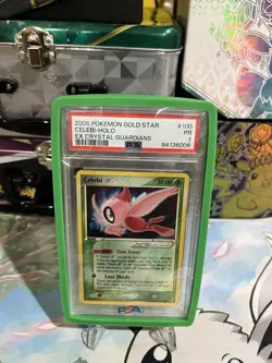 Pokemon 2006 EX Crystal Guardians Celebi Gold Star #100 PSA 1 - Image 1