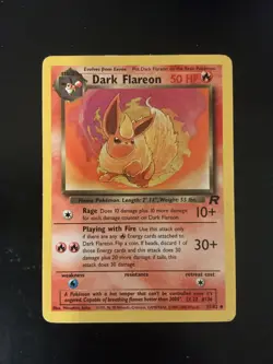 Pokemon Dark Flareon Team Rocket vintage card #35/82 Wotc 2000 - Image 1