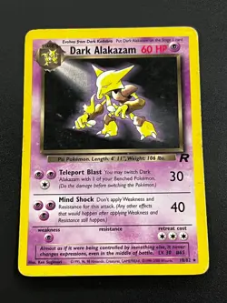 Dark Alakazam 18/82 - Team Rocket Vintage Rare WOTC Pokemon TCG Card MP - Image 1