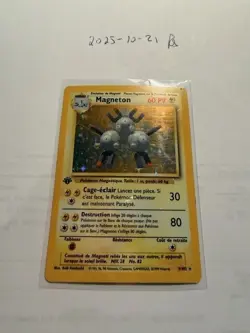 1st Edition Magneton 9/102 Base Set 1999 Holo Rare Pokemon Card - French - Image 1