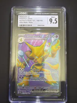 Pokemon Alakazam ex Ultra Rare Holo CGC 9.5 Scarlet & Violet 151 188/165 - Image 1